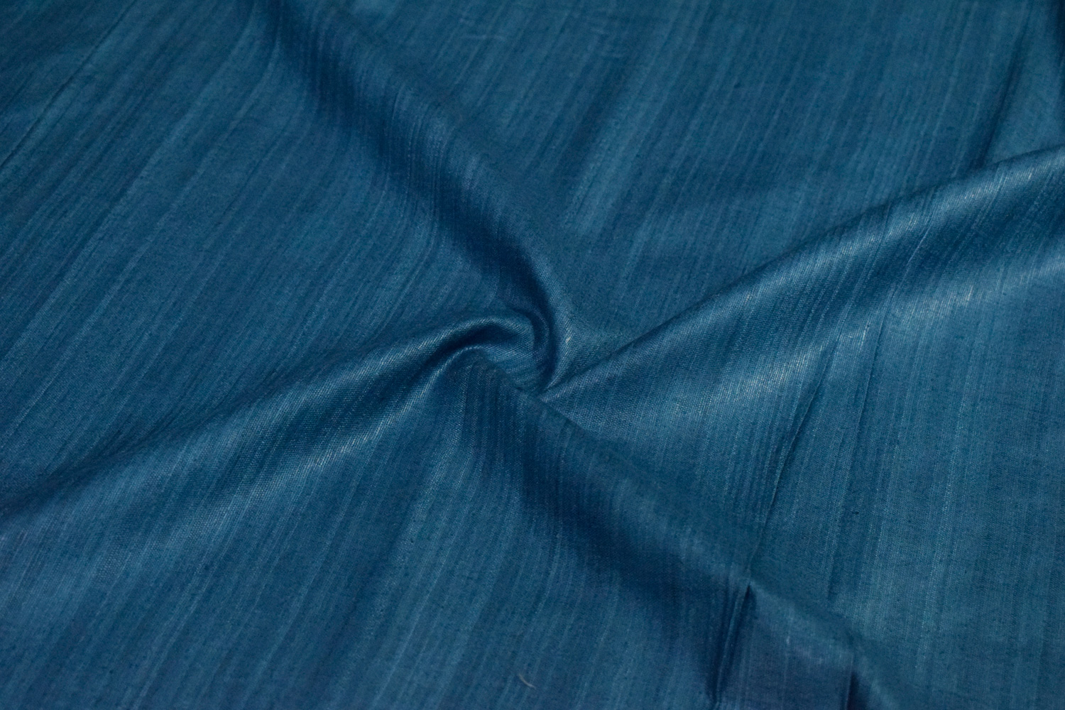 Dark Navy Silk Linen (Matka) Fabric